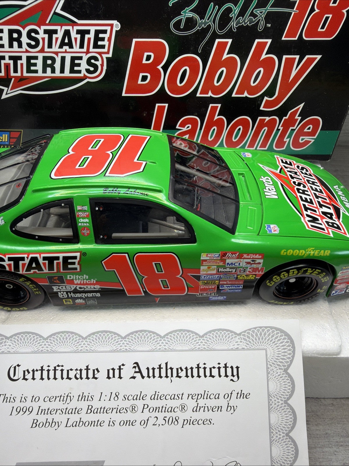 RARE  1999 BOBBY LABONTE  REVELL #18 INTERSTATE BATTERIES 1/18  NEW  1 Of 25083