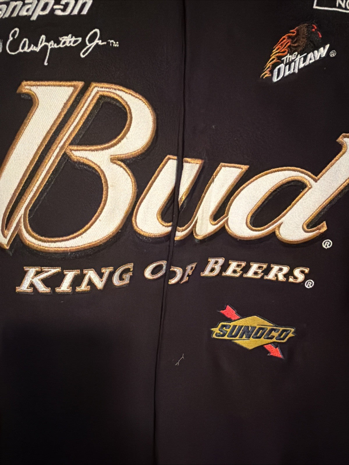 Dale Earnhardt Jr. VTG RARE #8 Budweiser Jacket Black Large Chase Authentics NWT7