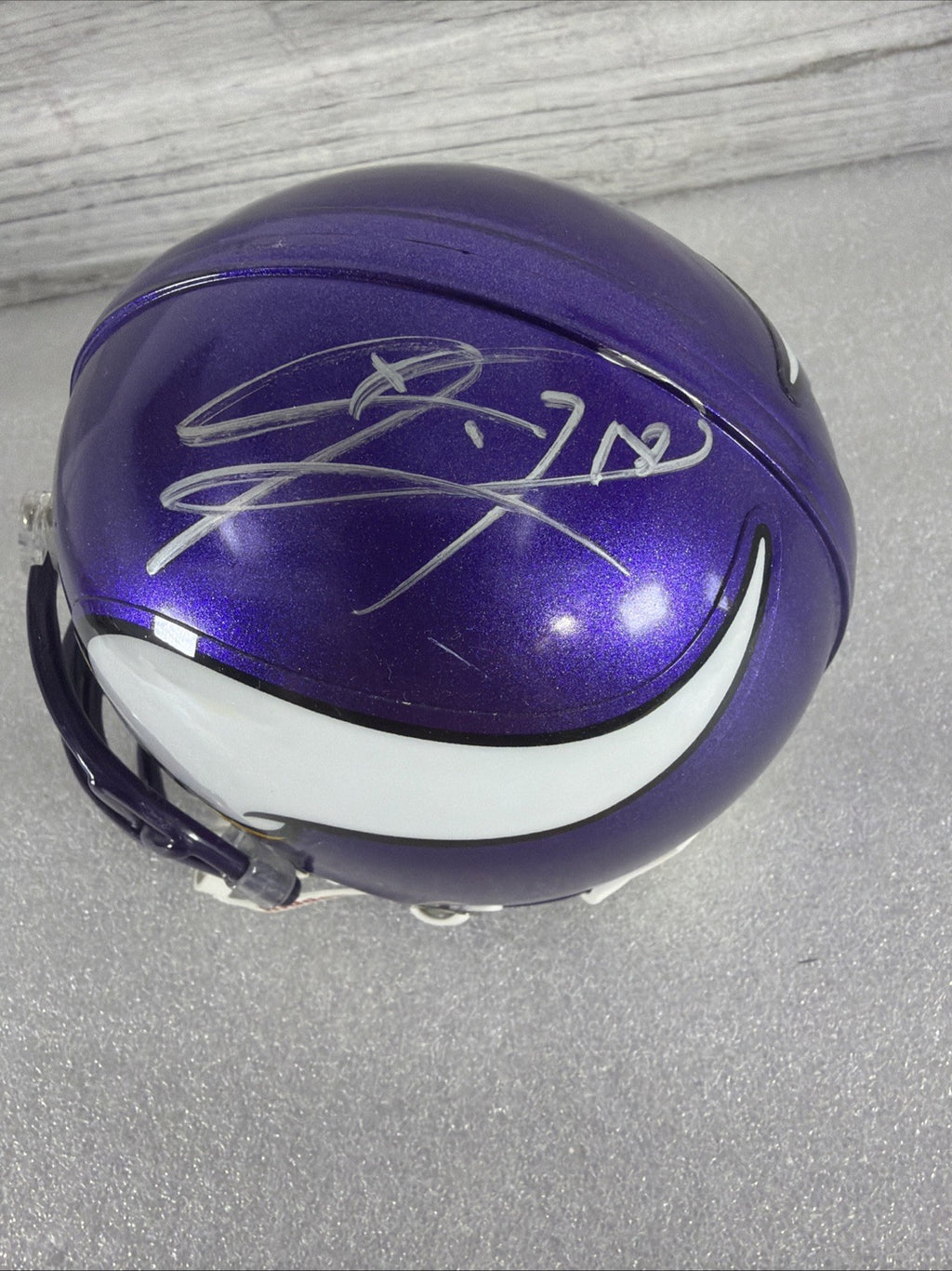 SIGNED MINNESOTA VIKINGS MINI HELMET- NO IDEA WHO-READ, DESCRIPTION!! AUTHENTIC2