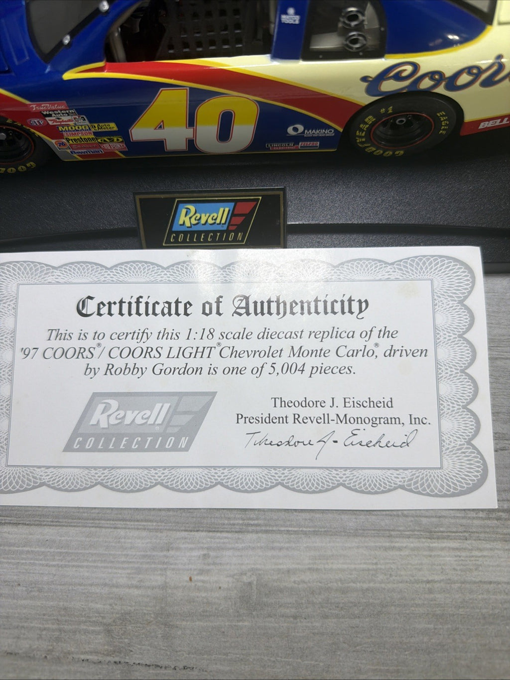 Revell 1997 Robby Gordon #40 Coors Light Monte Carlo 1:18 Scale Diecast 1/50041