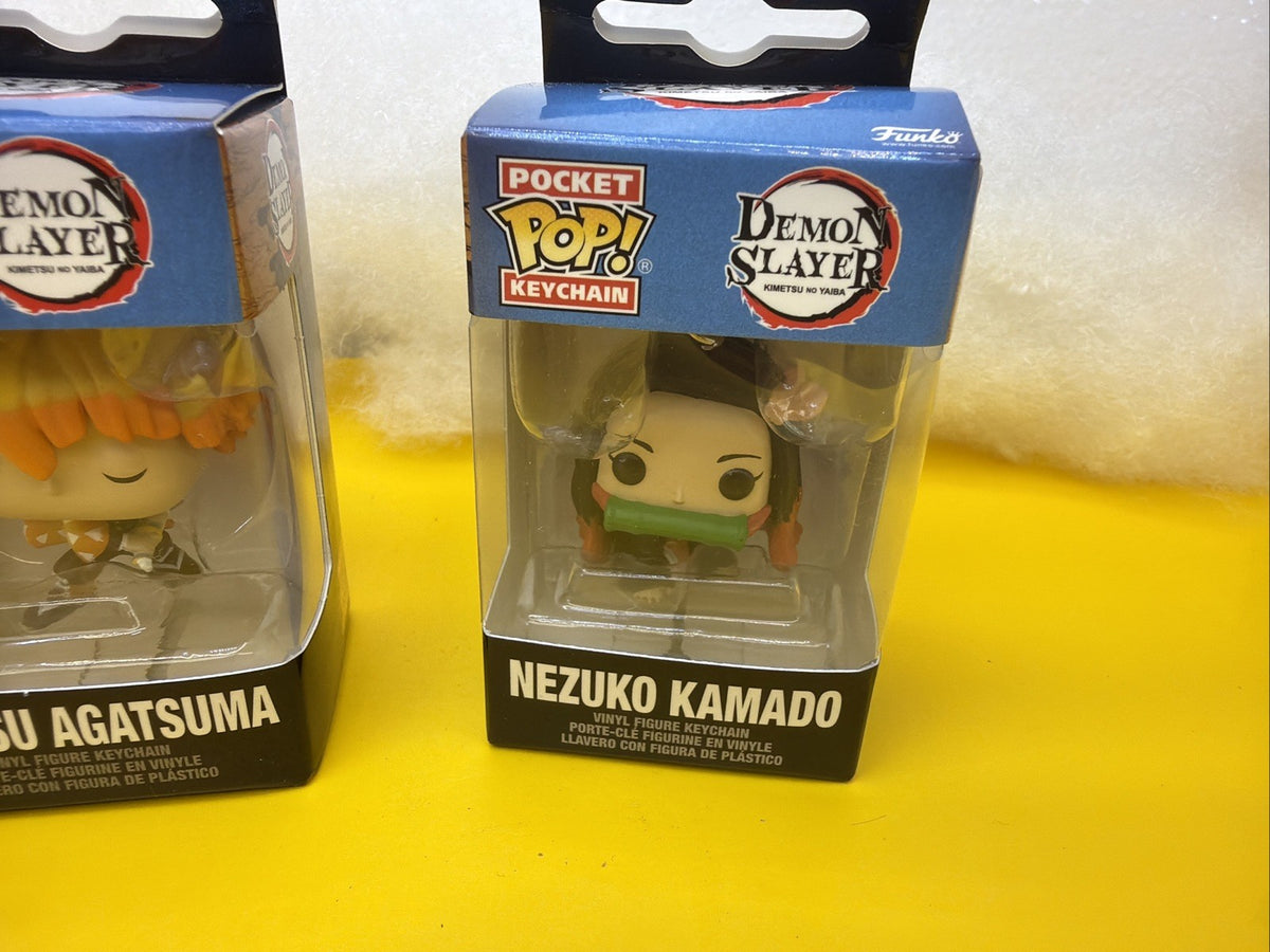 2 Funko Pop Pocket Keychain : Demon Slayer : Nezuko Kamado Zenitsu2