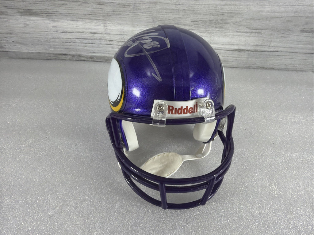 ADRIAN PETERSON Signed Vikings Mini Helmet NO COA PLEASE READ,AUTHENTIC4