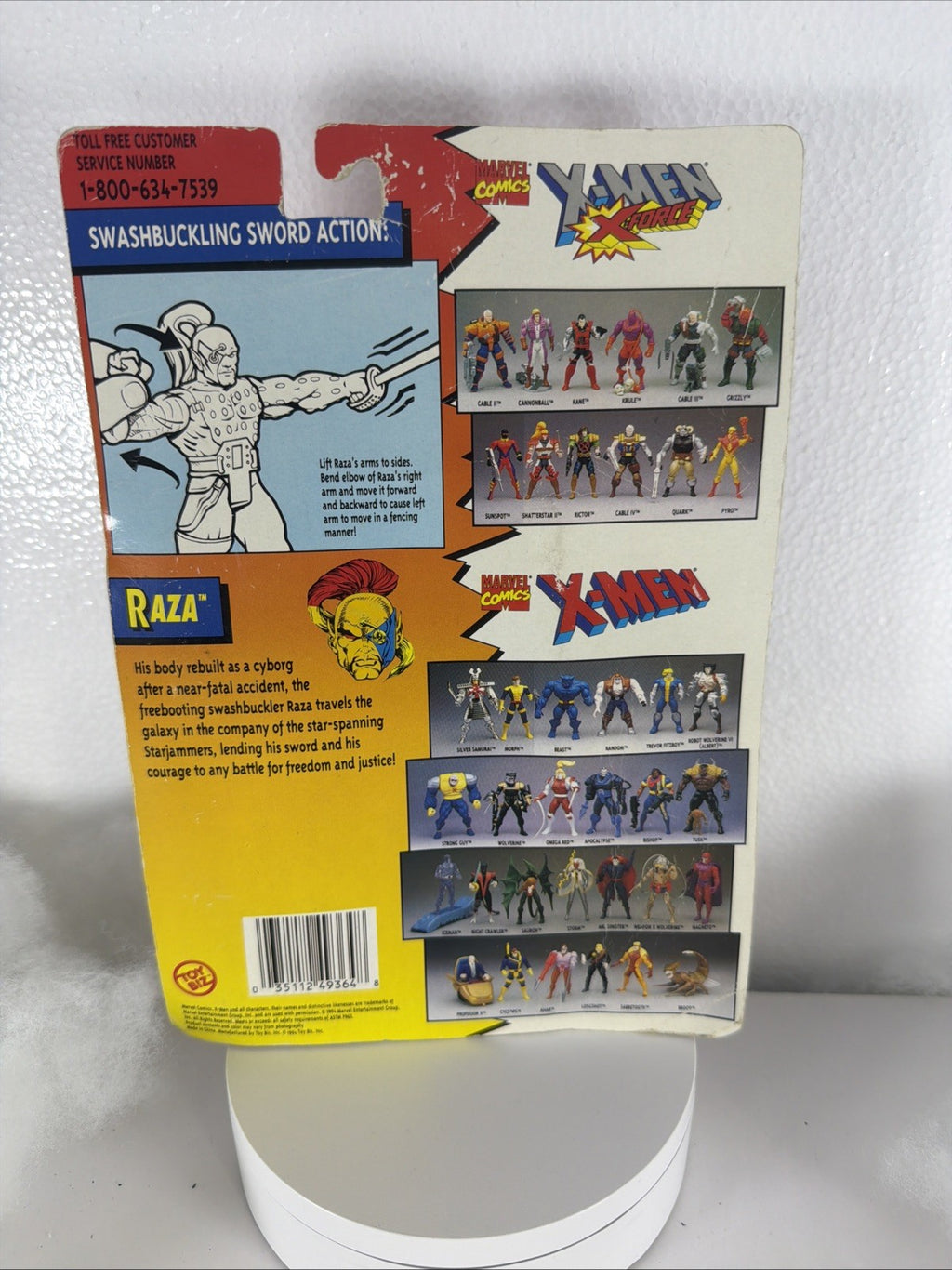 Marvel Comics  X Men Raza (1994) Toy Biz Action Figure New With Card Damage3