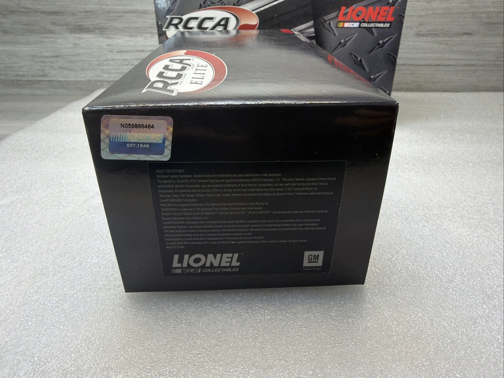 RARE Kevin Harvick 1/24 Elite 2011  #29 Budweiser Impala 313 of 440  New  W/COA19