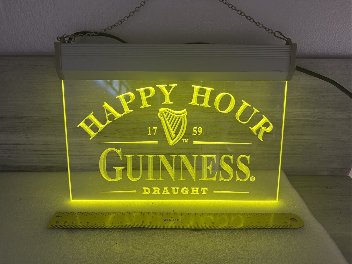 Guinness Pub Sign Beer Neon Light Sign 12x8 Inch - Dublin Ireland Bar Decor,0
