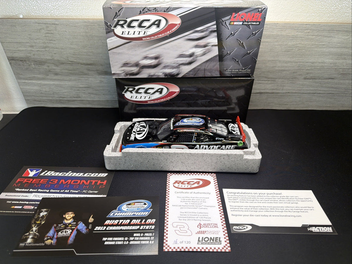 2013 RCCA ELITE Austin Dillon Advocare 1/24     #16 Of 120 W/COA NEW0