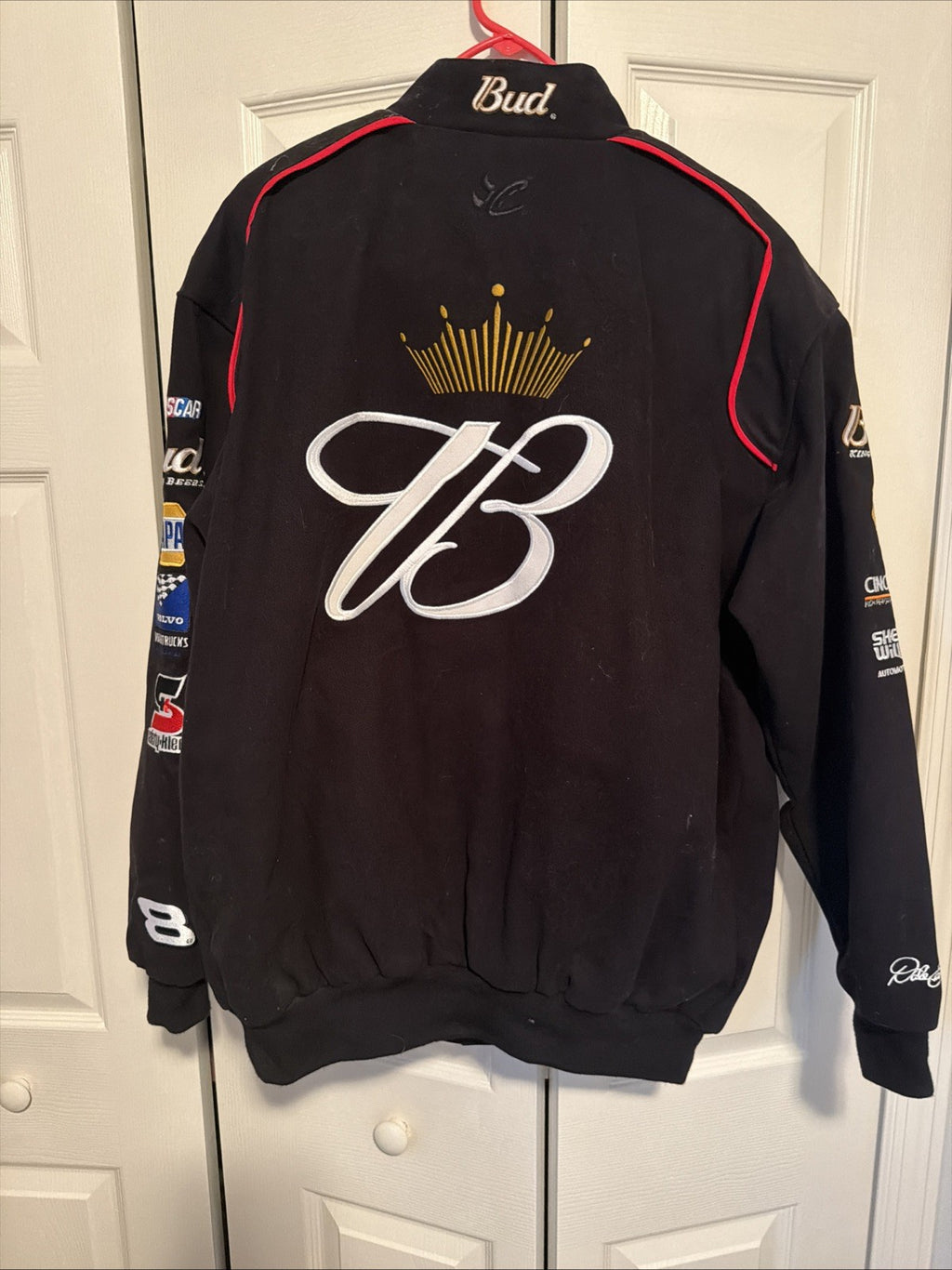 Dale Earnhardt Jr. VTG RARE #8 Budweiser Jacket Black Large Chase Authentics NWT13