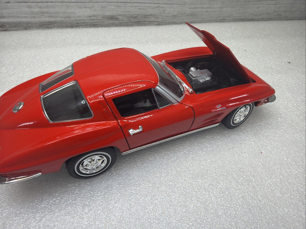 1963 Chevrolet Corvette C2 1/24 Scale Diecast Metal Model - Red No Box  Nice2