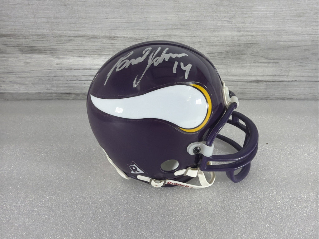 BRAD JOHNSON Signed Minnesota Vikings Mini Helmet NO COA PLEASE READ,AUTHENTIC0