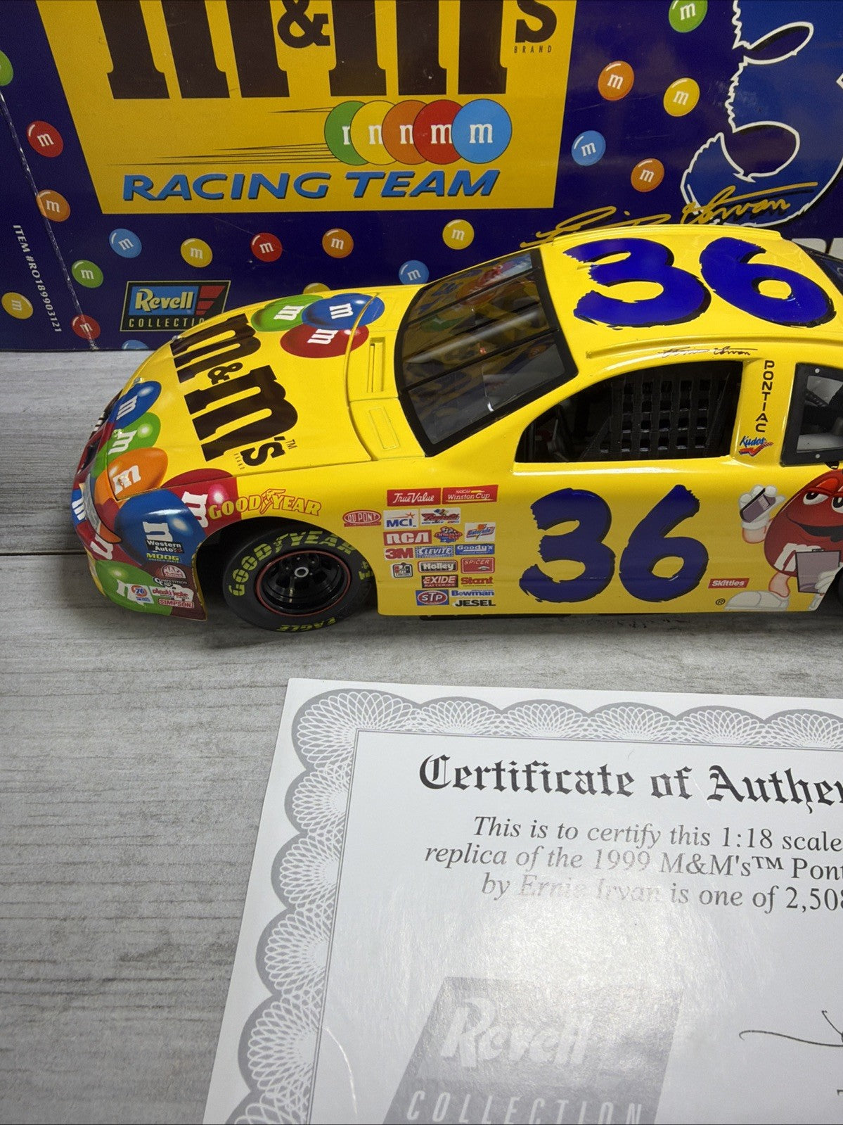 1999 Revell Ernie Irvan M&Ms 1/18 Pontiac New  1/2508 With Certificate7